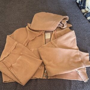 Tan Zip-Up Hoodie
